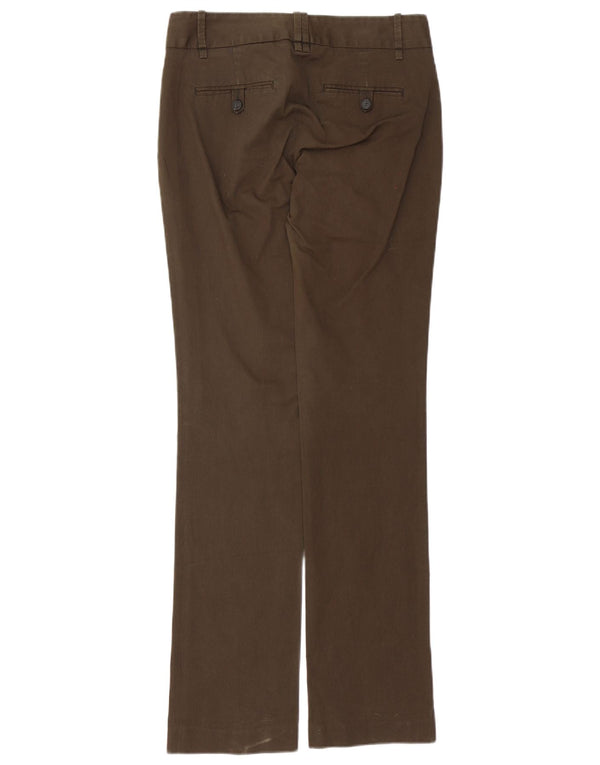 Zara Damen Bootcut Chino Hose EU 38 Small W28 L33 Braune Baumwolle