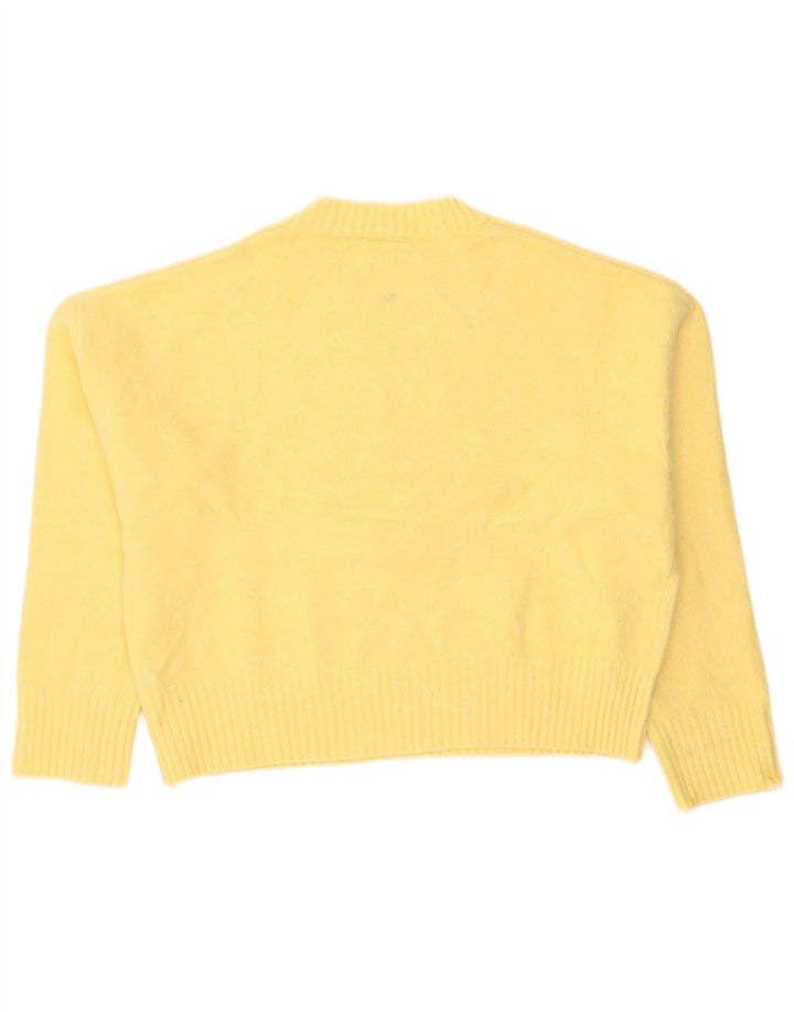 Zara Damen-Pullover, übergroß, mit Rundhalsausschnitt, Gr. 10, Größe S, Gelb