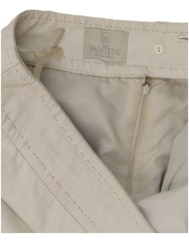Madeleine Damen Lederrock Medium W30 Weiß