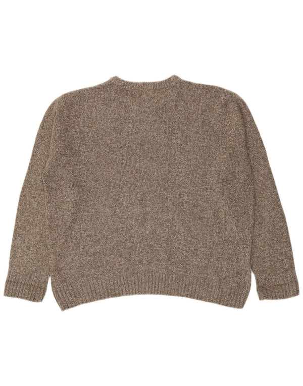 Marks & Spencer Herren-Pullover mit Rundhalsausschnitt, XL, braun meliert, Acryl