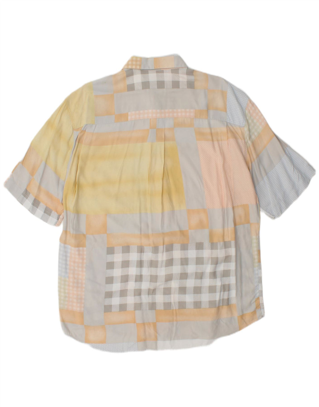 PAL ZILERI Herren-Kurzarmhemd, groß, mehrfarbig, Patchwork-Viskose