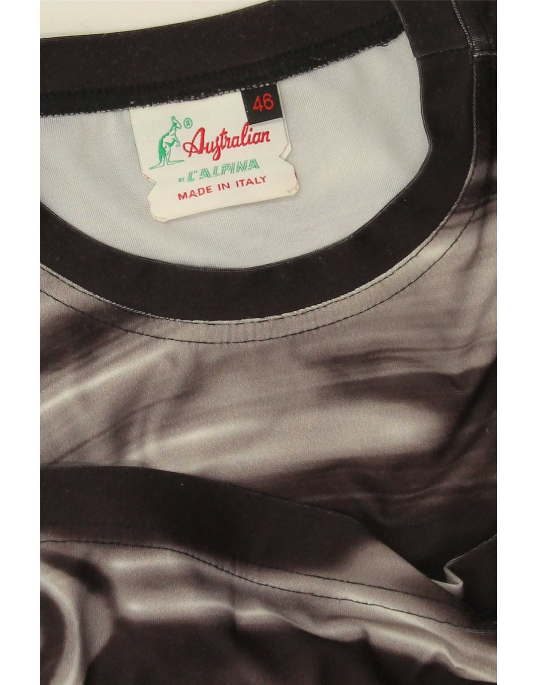 AUSTRALIAN L'ALPINA Herren T-Shirt mit abstraktem Muster IT 46 Small Schwarz