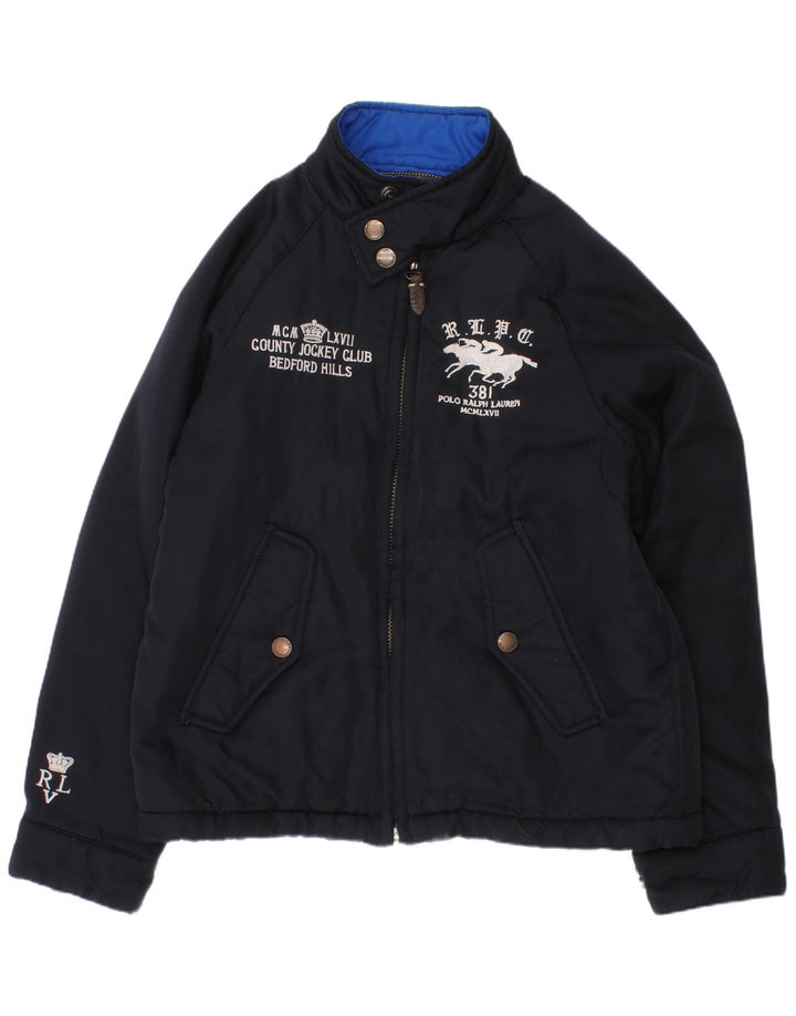 Polo Ralph Lauren Jungen Harrington-Jacke mit Grafik, 7–8 Jahre, Größe S, Marineblau