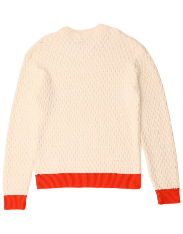 Calvin Klein Herren-Pullover mit Rundhalsausschnitt, mittelweiße Colourblock-Baumwolle