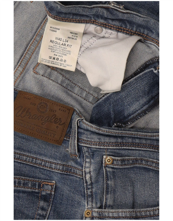 Wrangler Herren-Jeans mit normaler Passform, gerade Passform, Breite 40, Länge 34, Blau, Baumwolle