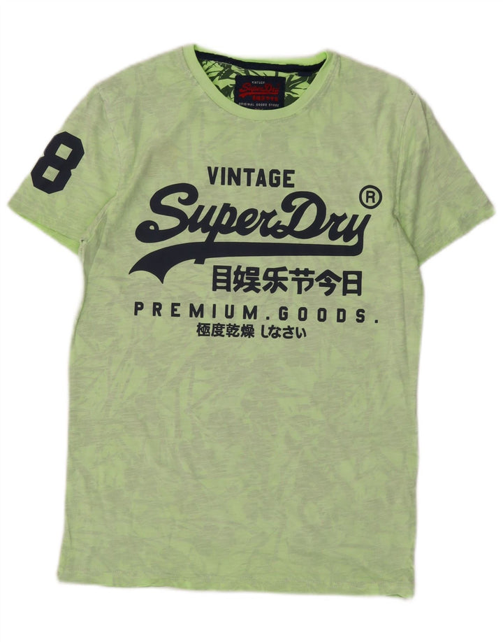 SUPERDRY Herren-T-Shirt mit Grafik, XS, grüne Baumwolle