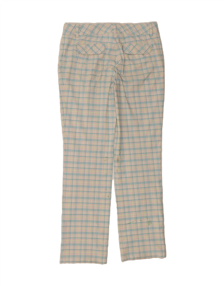 NIKE Womens Straight Chino Trousers UK 12 Medium W32 L31 White Check Vintage Nike and Second-Hand Nike from Messina Hembry 