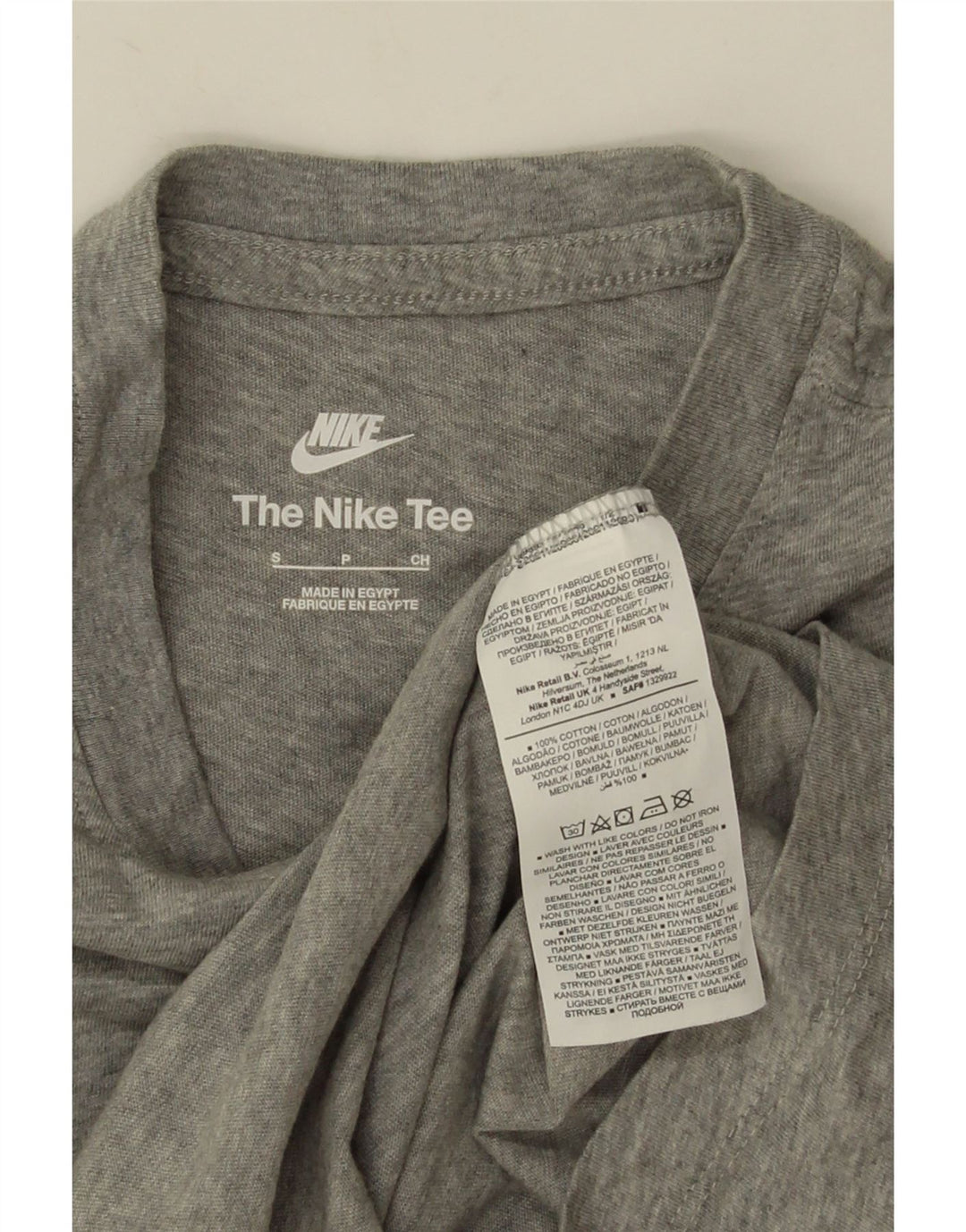 Nike Herren T-Shirt Top Small Grau gefleckte Baumwolle