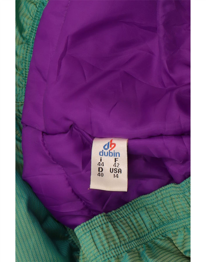 Dubin Damen-Skijacke in Übergröße, IT 44, mittelgrünes Colourblock-Nylon