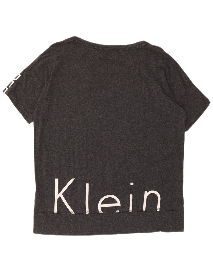 Calvin Klein Damen Performance Graphic T-Shirt Top UK 14 Mittelgrau