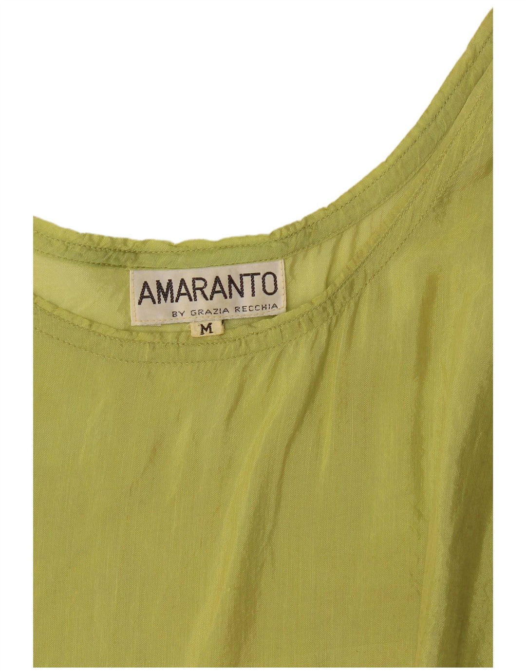 Ärmelloses, übergroßes Blusenoberteil für Damen von Amaranto, UK-Größe 14, mittelgrüne Viskose
