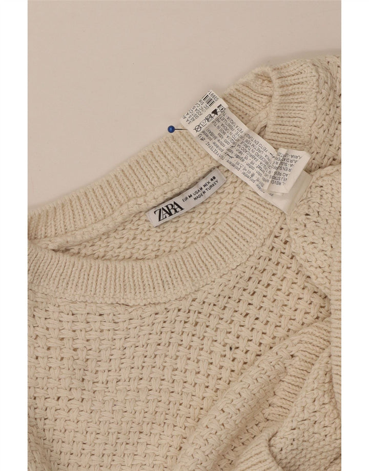 ZARA Herren-Pullover mit Rundhalsausschnitt, mittelbeigefarbenes Polyester