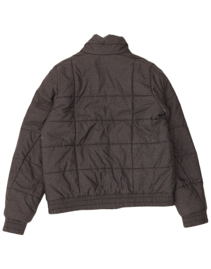 Adidas Damen Wattierte Jacke UK 16/18 Large Graues Nylon