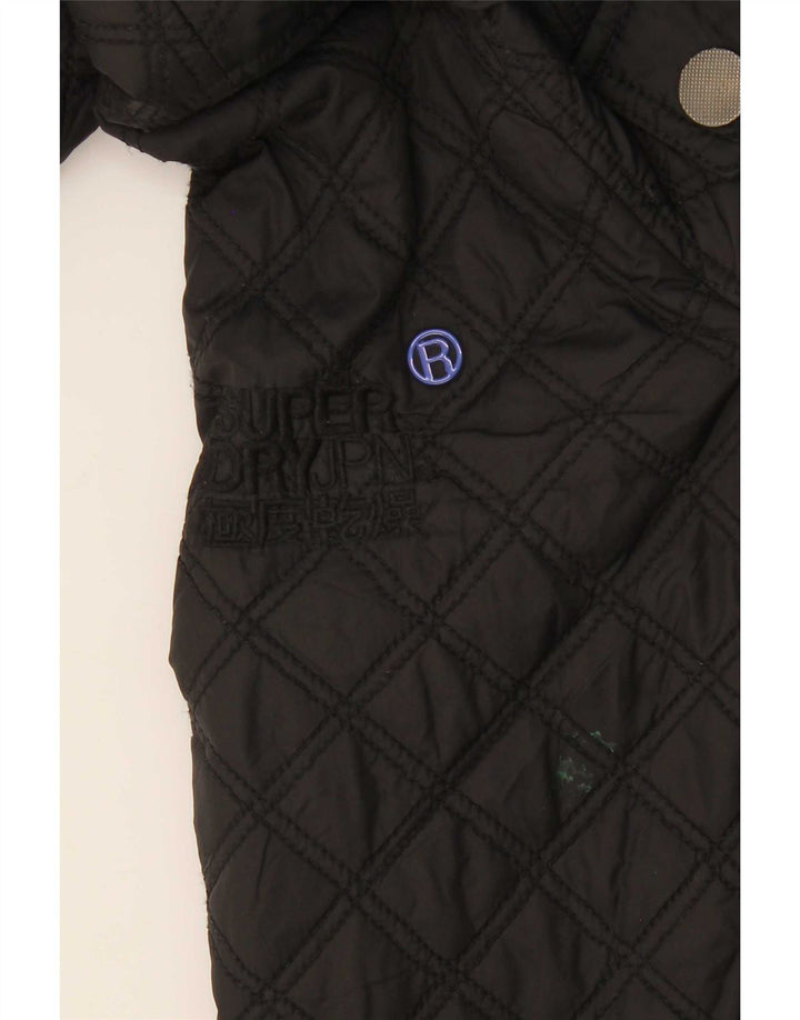 Superdry Herren Motorstyle Steppjacke UK 36 Small Schwarz Polyester