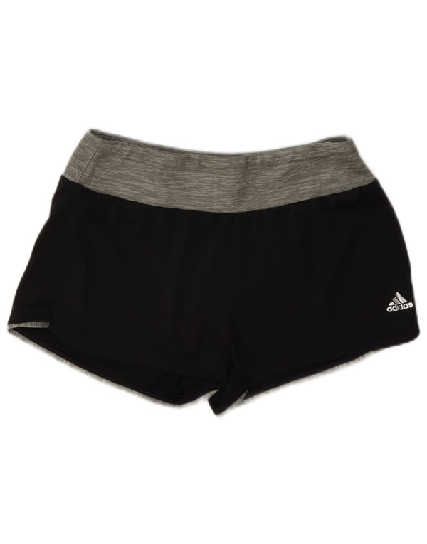 Adidas Damen Climalite Sport Shorts UK 10 Small Schwarz Colourblock