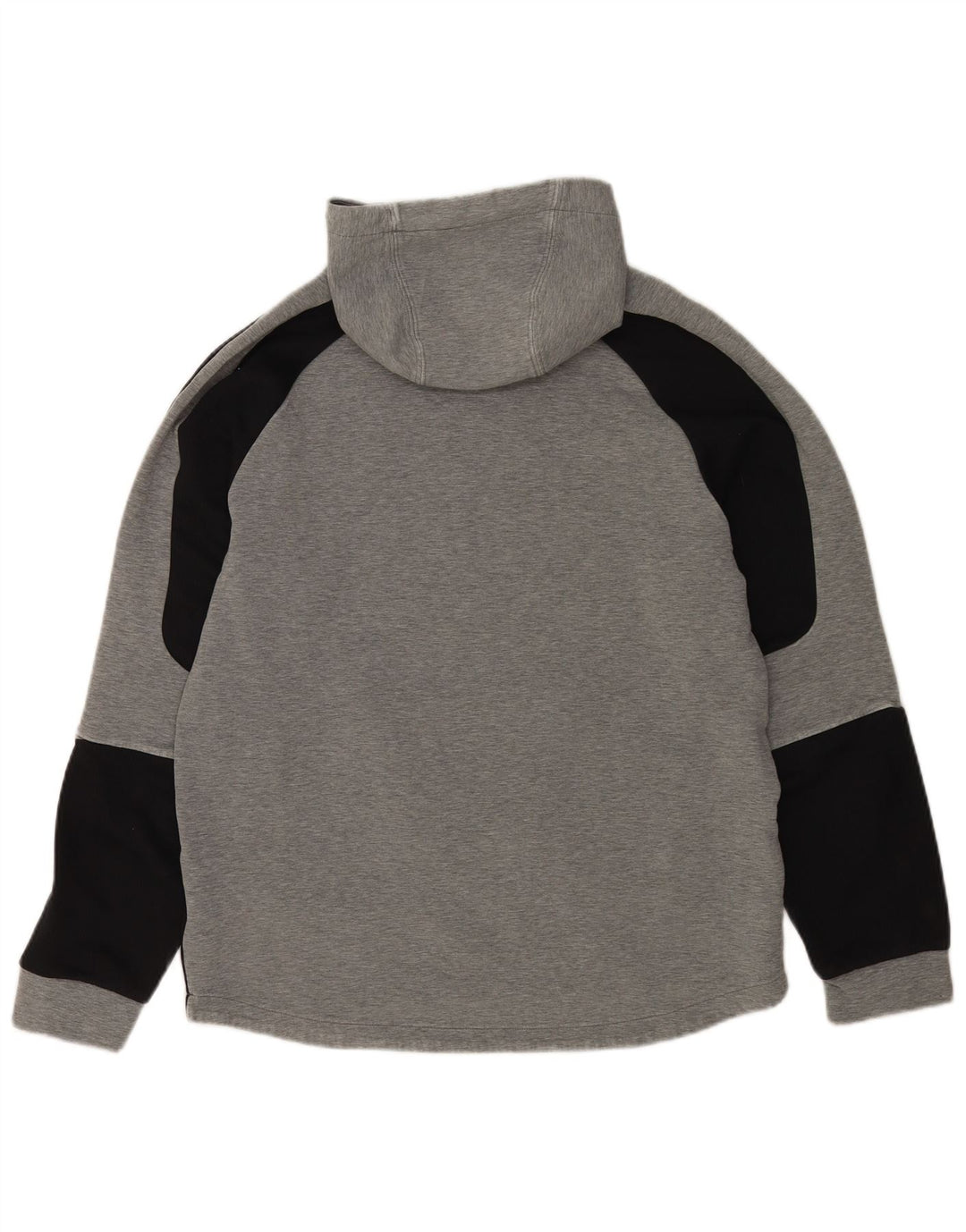 Puma Herren Kapuzenpullover, groß, graue Farbblock-Baumwolle