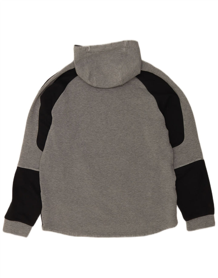 Puma Herren Kapuzenpullover, groß, graue Farbblock-Baumwolle