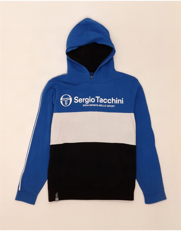 Sergio Tacchini Boys Hoodie Jumper 9-10 Years Multicoloured Colourblock