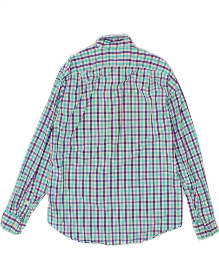 J. CREW Mens Shirt Large Turquoise Check Cotton Vintage J. Crew and Second-Hand J. Crew from Messina Hembry 