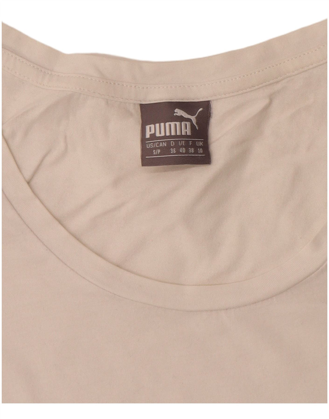 Puma Damen T-Shirt Top UK 10 Small Weiß