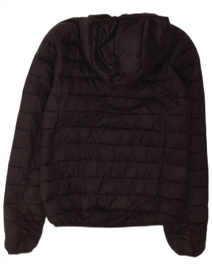 Kappa Womens Hooded Wattierte Jacke UK 6 XS Schwarz Nylon
