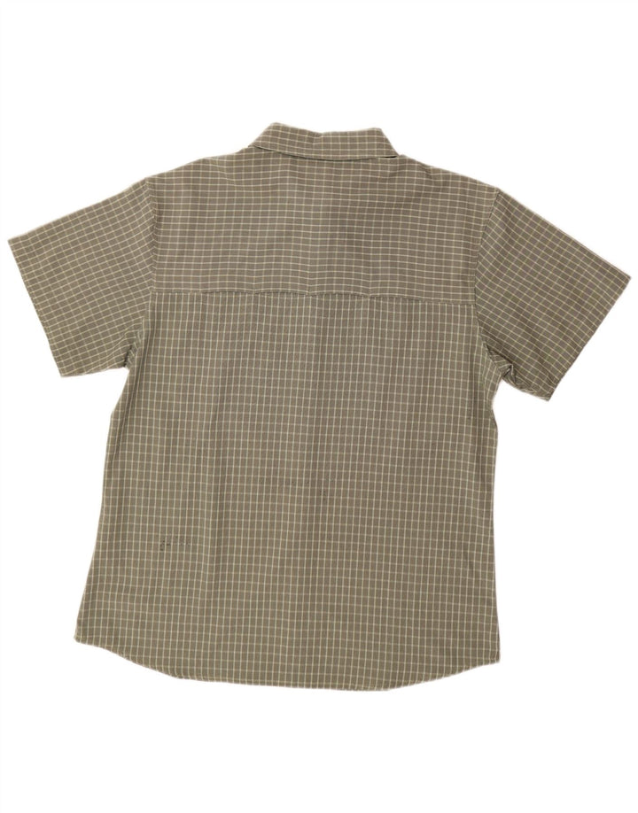 JACK WOLFSKIN Damen Kurzarmhemd UK 18 XL Khaki Check Polyester