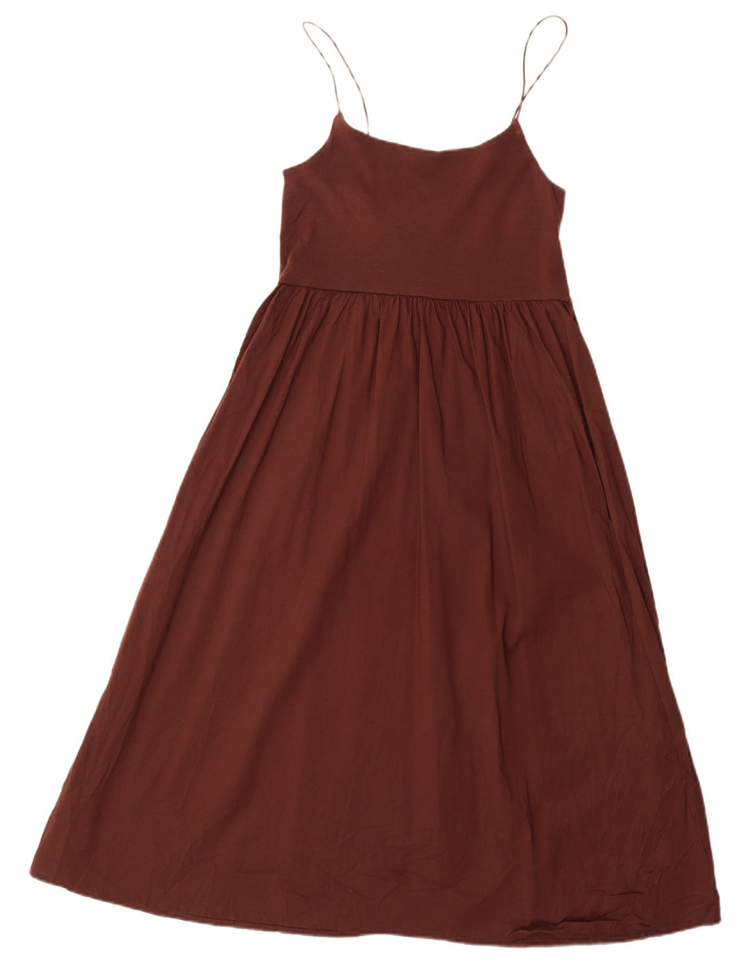 Zara Damen Sommerkleid UK 16 Große braune Baumwolle