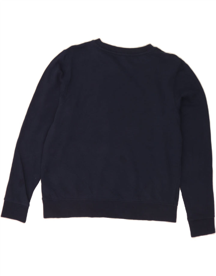 WRANGLER Womens Graphic Sweatshirt Jumper UK 14 Medium Navy Blue Cotton Vintage Wrangler and Second-Hand Wrangler from Messina Hembry 
