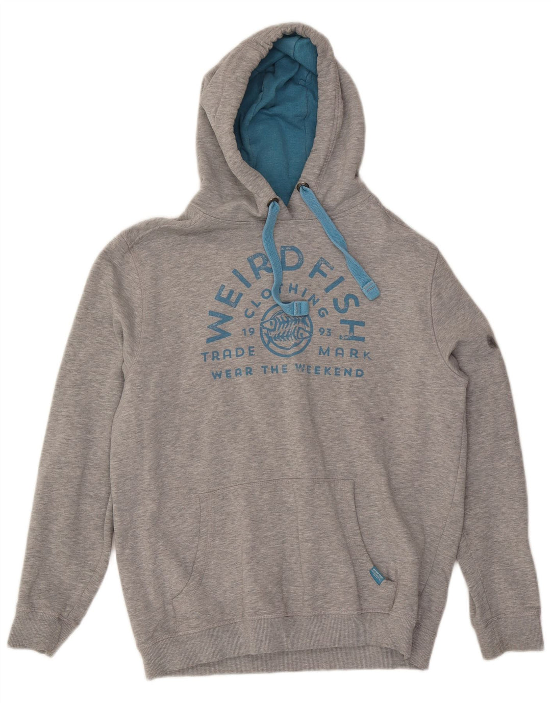 Weird Fish Herren-Kapuzenpullover mit Grafik, groß, grau gefleckt