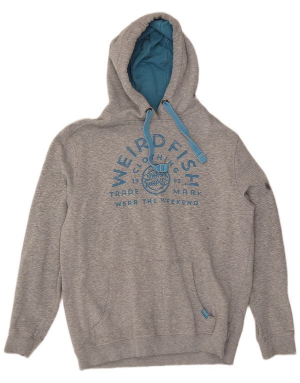 Weird Fish Herren-Kapuzenpullover mit Grafik, groß, grau gefleckt