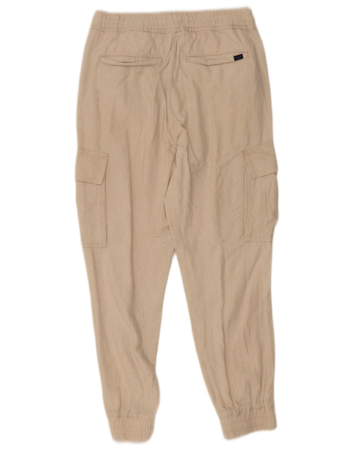 Zara Damen Crop Jogger Cargohose Small W30 L25 Off White