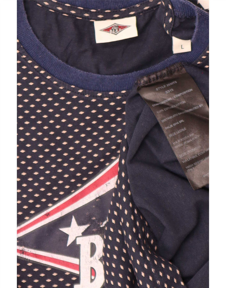 Bear Herren-T-Shirt mit Grafik, groß, marineblau gepunktet, Baumwolle