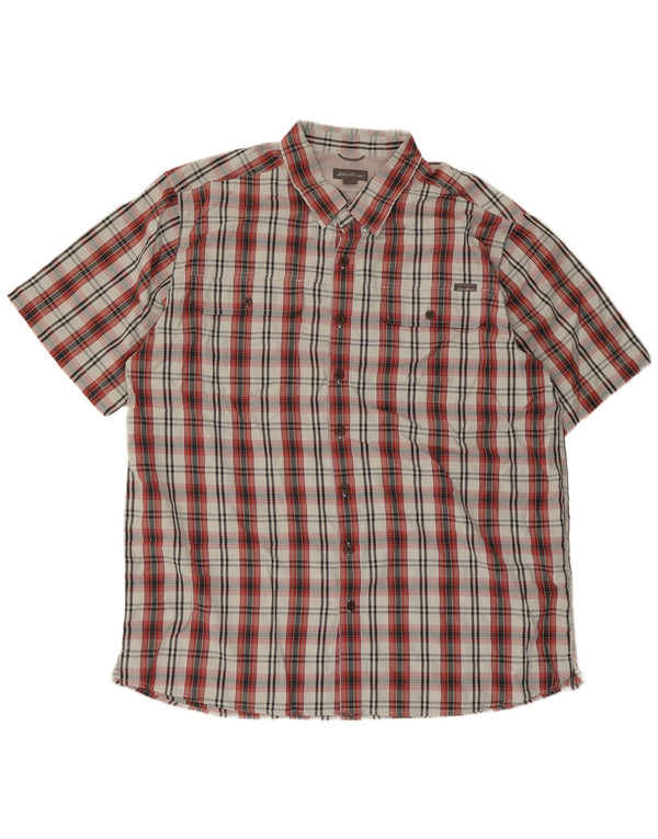Eddie Bauer Herren-Kurzarmhemd XL, rot kariert, Polyester