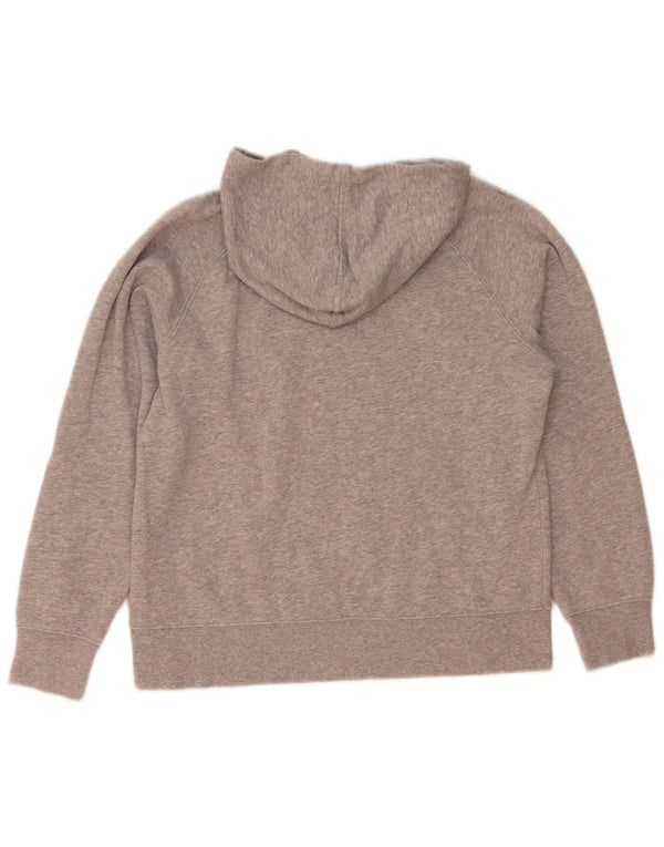 New Balance Damen Kapuzenpullover UK 14 Mittelgrau gefleckte Baumwolle