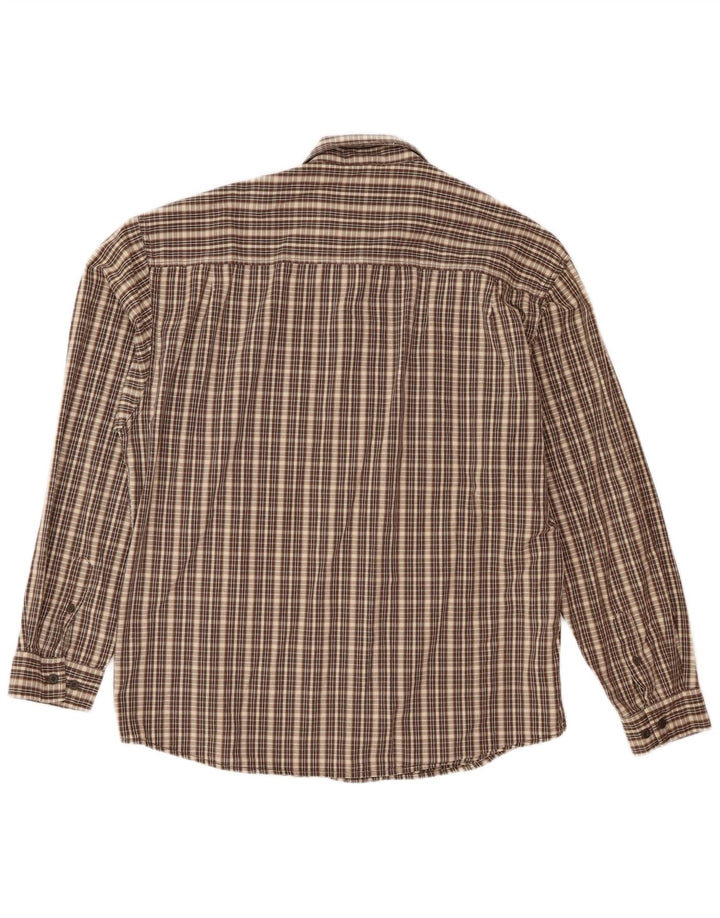 Wrangler Herren-Flanellhemd XL, braun kariert, Baumwolle