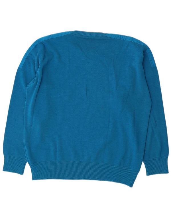 Navigare Herren-Pullover mit Rundhalsausschnitt, IT 50/52 XL, blaue Wolle