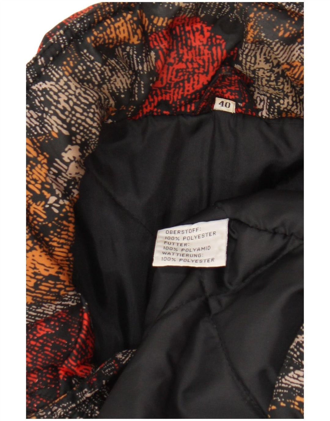 Vintage Damen Skijacke EU 40 Medium Mehrfarbig Floral Polyester