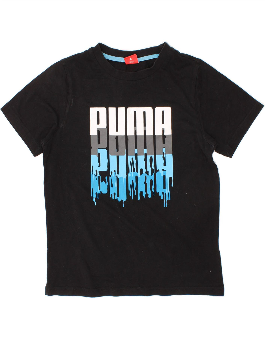 PUMA Boys Graphic T-Shirt Top 9-10 Years Medium Black Vintage Puma and Second-Hand Puma from Messina Hembry 