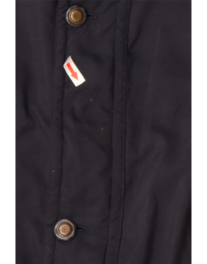 Vintage Herren-Windbreaker-Mantel UK 38 Medium Navy Blue Colourblock Polyester