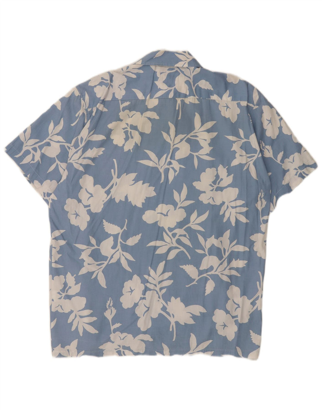 TIPO' S Herren-Kurzarmhemd XL, blaues Blumenmuster, Baumwolle