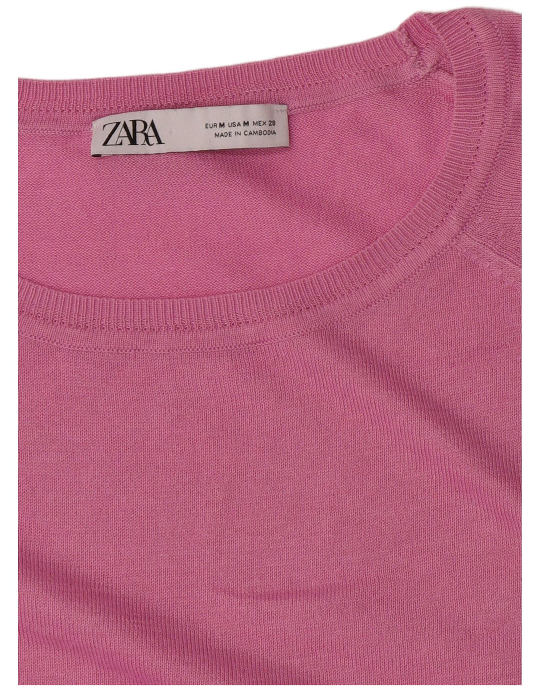 Zara Damen-Pullover mit U-Boot-Ausschnitt, Gr. 14, Mittelrosa
