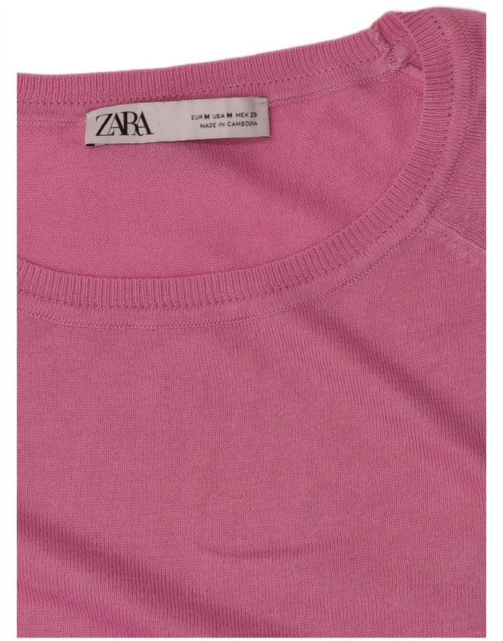 Zara Damen-Pullover mit U-Boot-Ausschnitt, Gr. 14, Mittelrosa