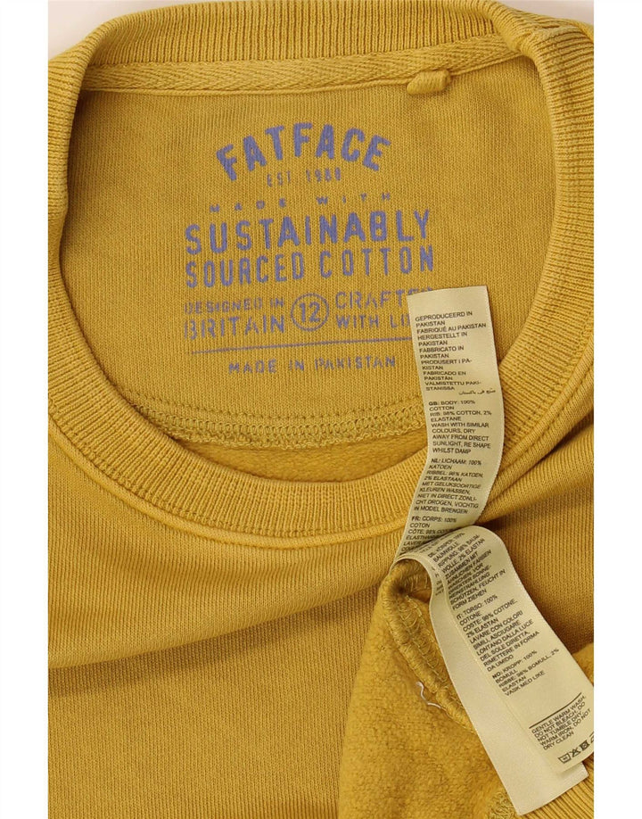 Fat Face übergroßer Damen-Sweatshirt-Pullover, UK 12, mittelgelb, Baumwolle