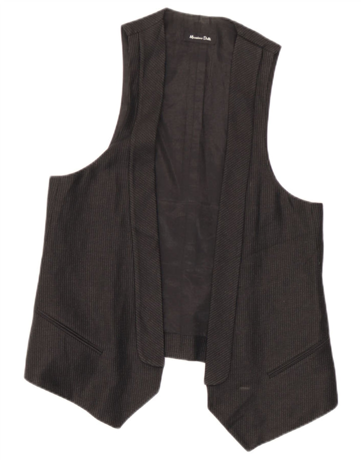 Massimo Dutti Damen OPEN Weste EU 38 Mittelschwarze Baumwolle