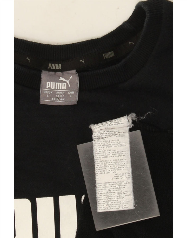 Puma Womens Graphic Oversized Sweatshirt Pullover UK 16 Große schwarze Baumwolle