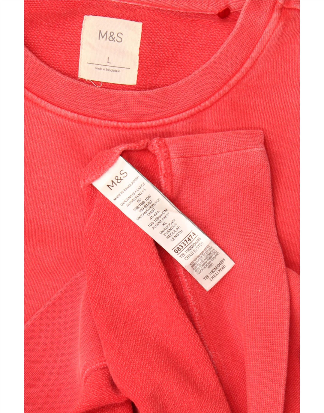 Marks & Spencer Herren-Sweatshirt, Pullover, groß, aus roter Baumwolle
