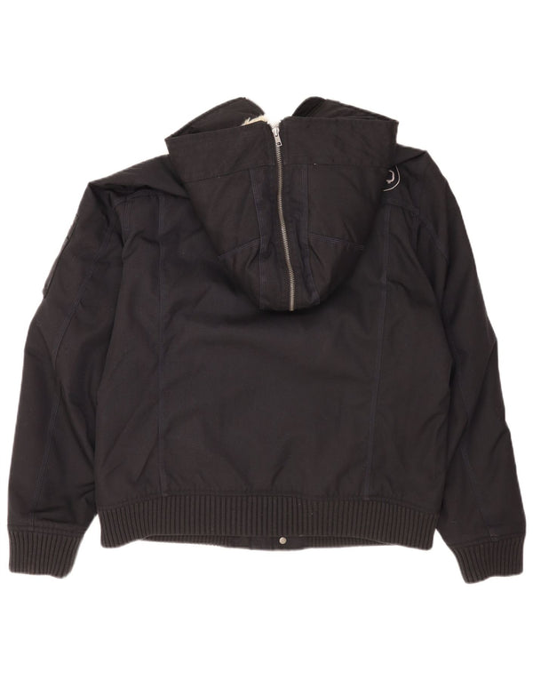 Woolrich Herren-Jacke mit Kapuze, gepolstert, UK 42, XL, schwarzes Nylon