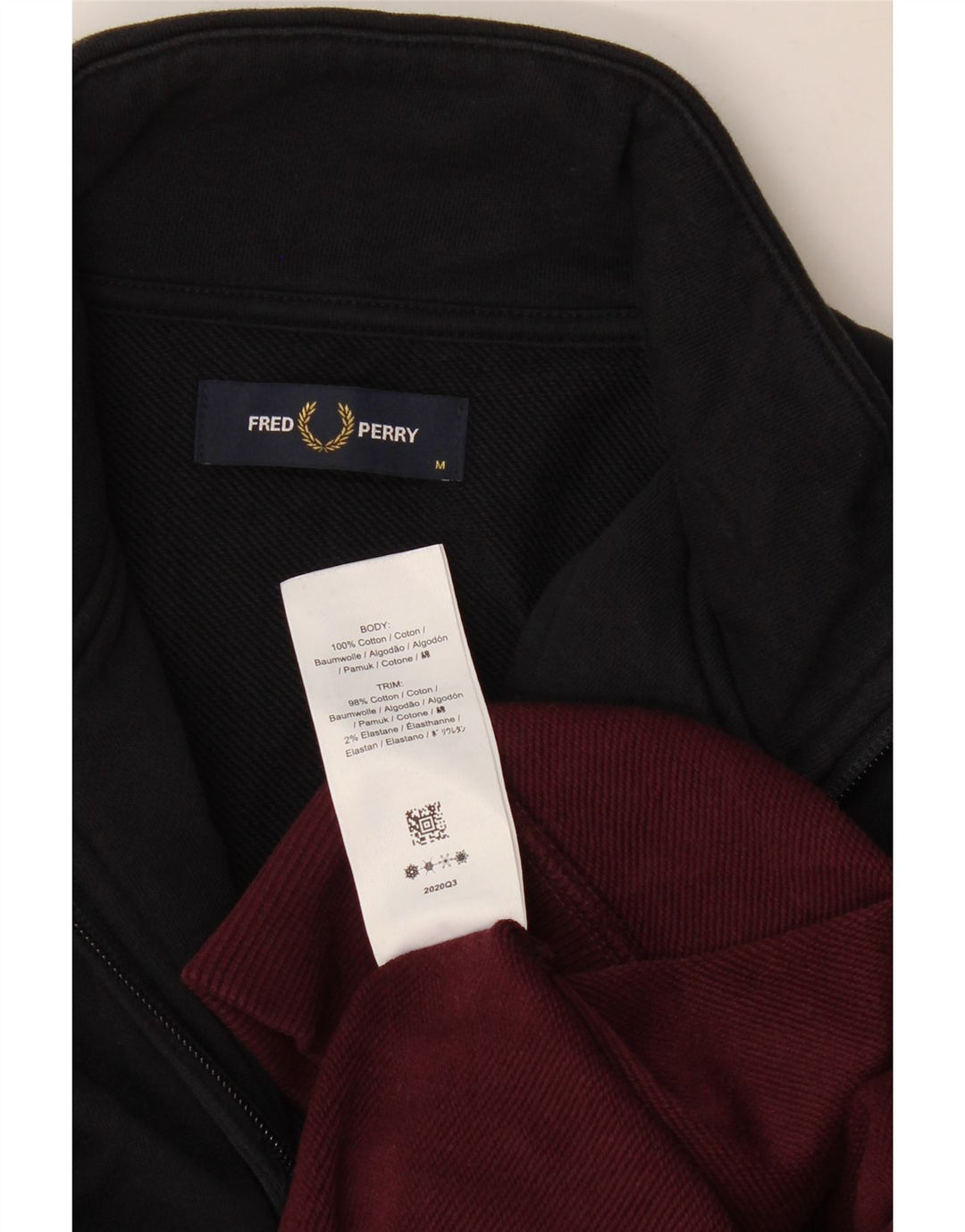 Fred Perry Herren-Sweatshirt mit Reißverschluss am Hals, mittelgroß, mehrfarbig, Farbblock