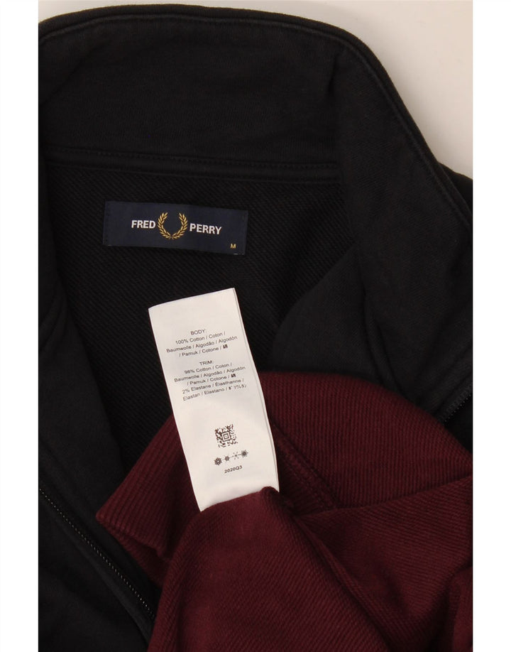 Fred Perry Herren-Sweatshirt mit Reißverschluss am Hals, mittelgroß, mehrfarbig, Farbblock