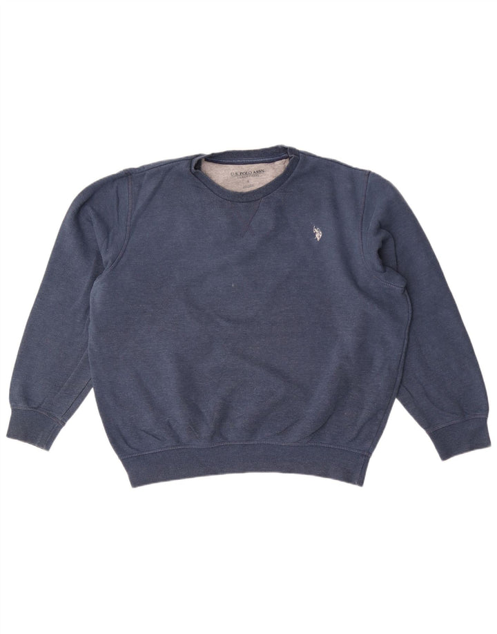 U.S. Polo Assn. Herren-Sweatshirt-Pullover, groß, aus blauer Baumwolle